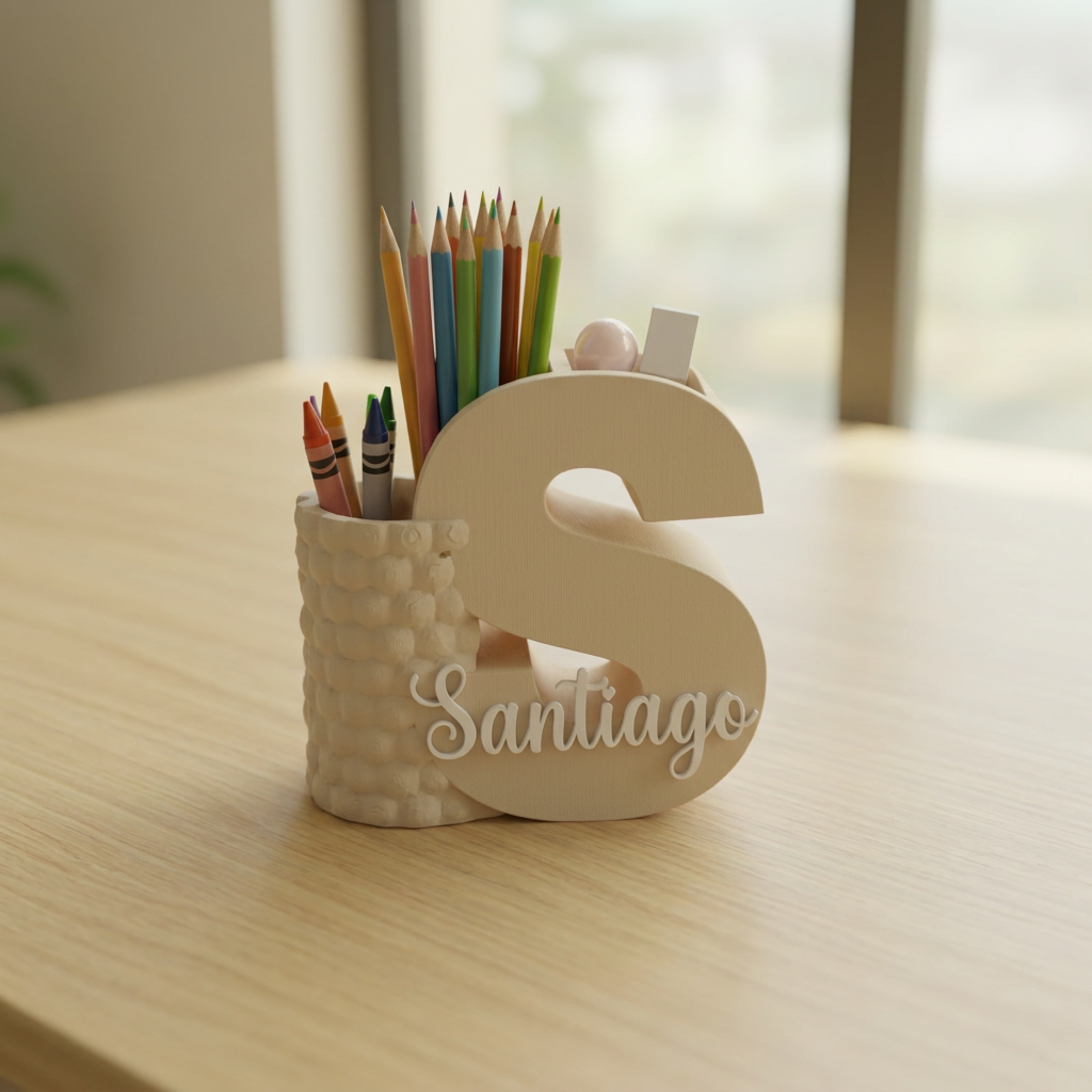 Custom 3D Printed Name Desk Organizer | Personalized Office Decor